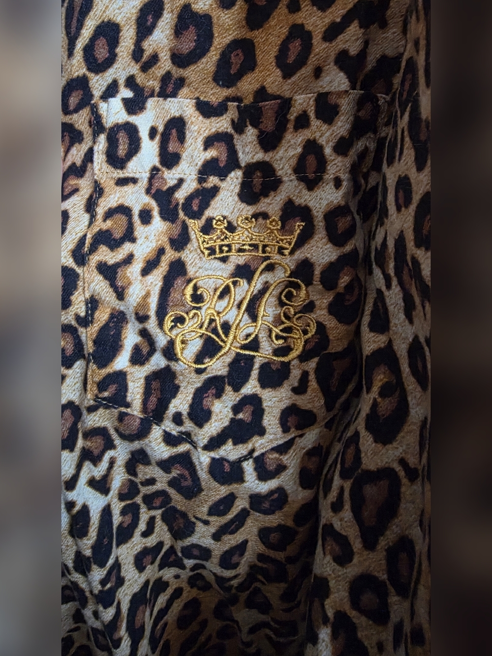 Ralph Lauren Leopard Print Button-down Shirt - Tan & Black - Picture 4 of 9